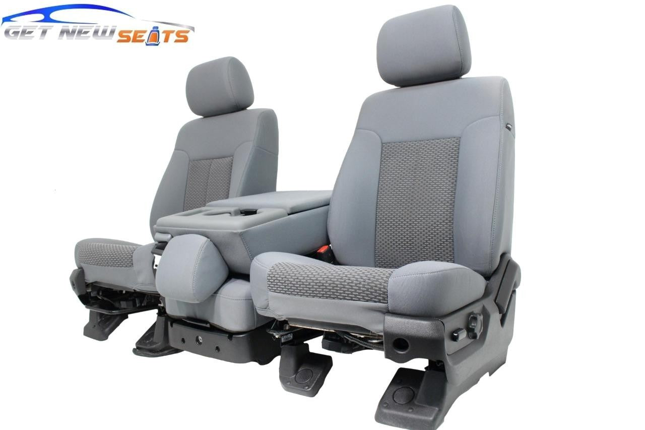 1999-2016 Ford Super Duty Steel Gray Cloth Seats with Center Console Jump Seat