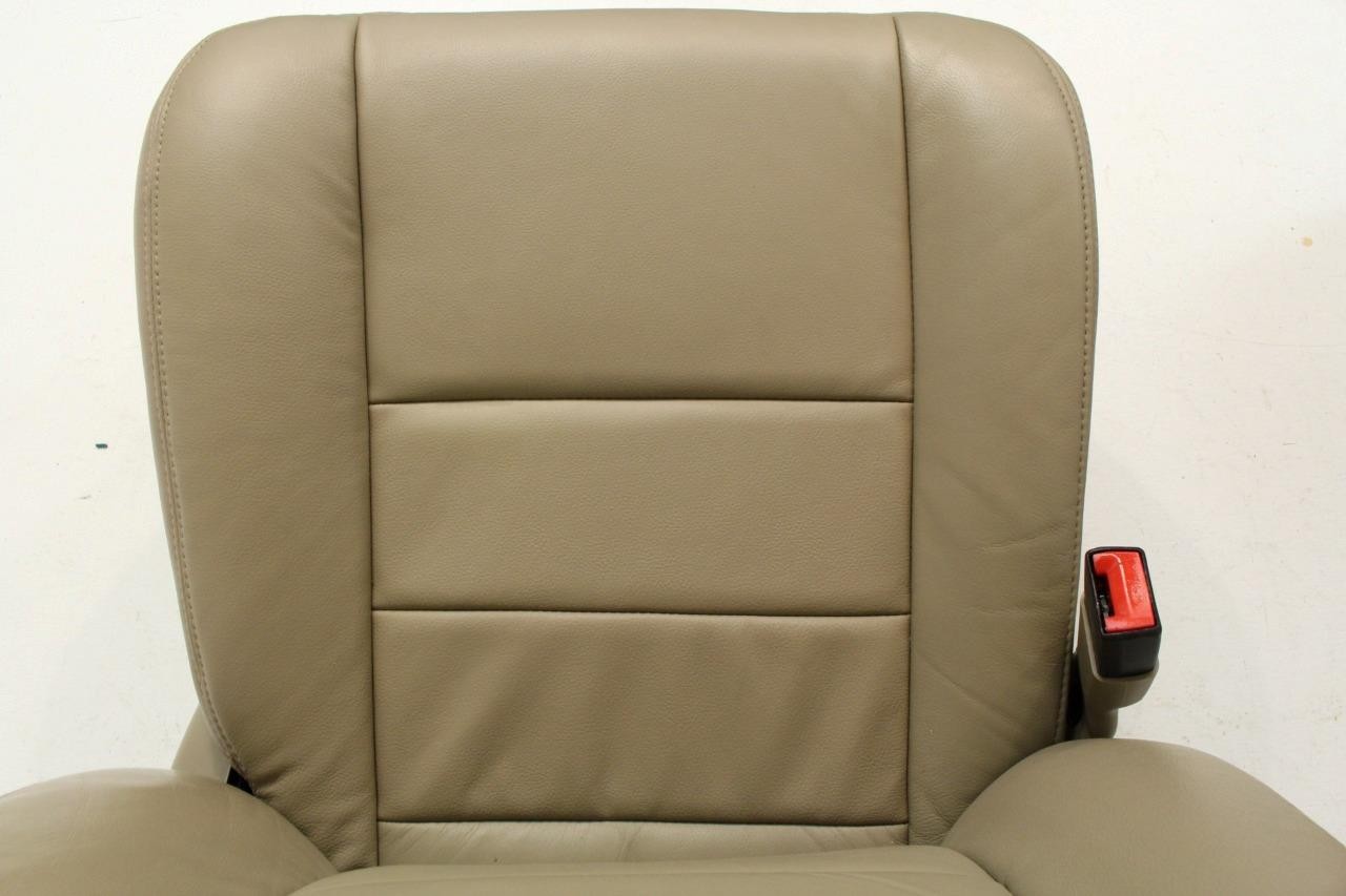 99-10 Ford F250 F350 Excursion Seats Tan Leather Power Front Bench Super Duty