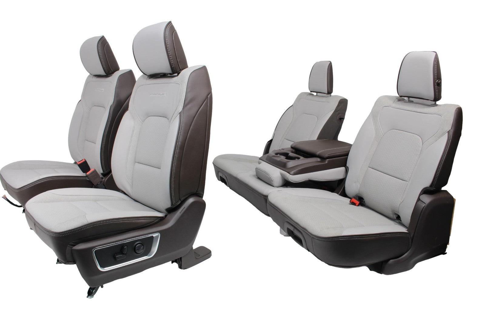 2019 - 2025 Ram 1500 Seats, Crew Cab Set, Laramie Leather, Salt Gray Bison Brown