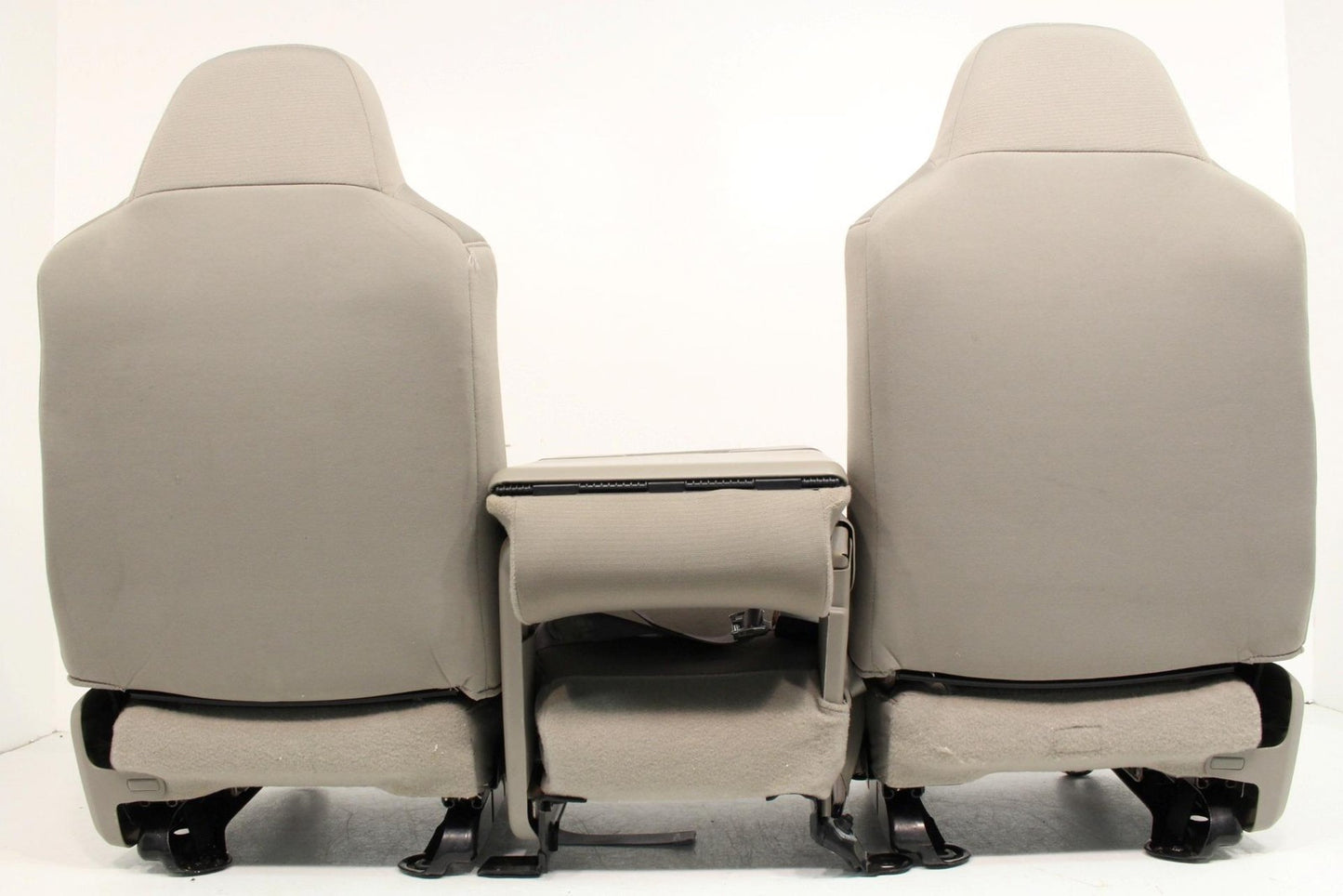 1999-2010 Ford Super Duty Stone Gray Cloth Bucket Seats with Folding Jump Seat