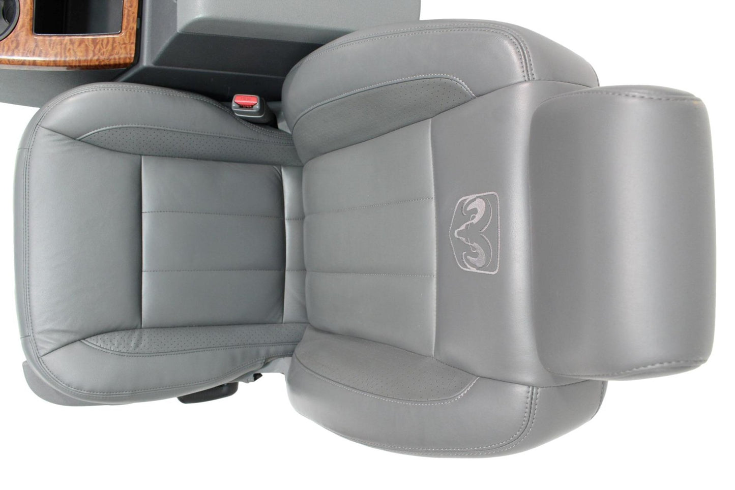 2002-2008 Dodge Ram Slate Gray Leather Seats & Woodgrain Business Console