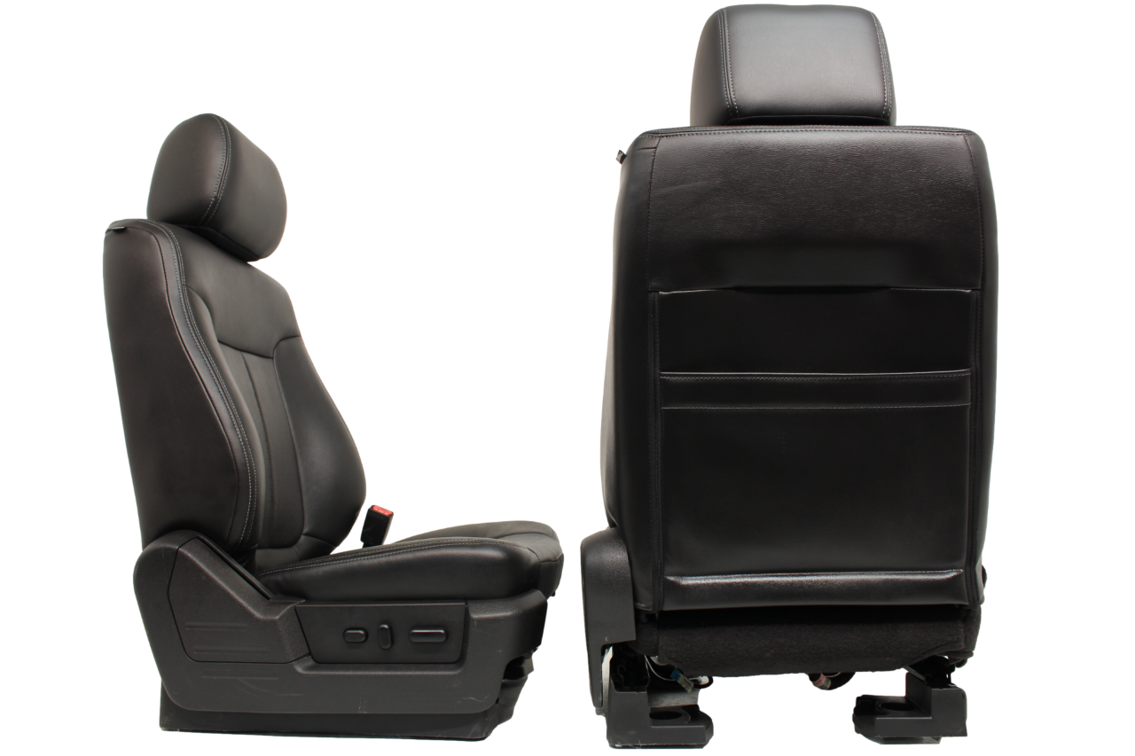 2009 - 2014 Ford F150 Front Seats, Lariat Black Leather, Heated Cooled OEM