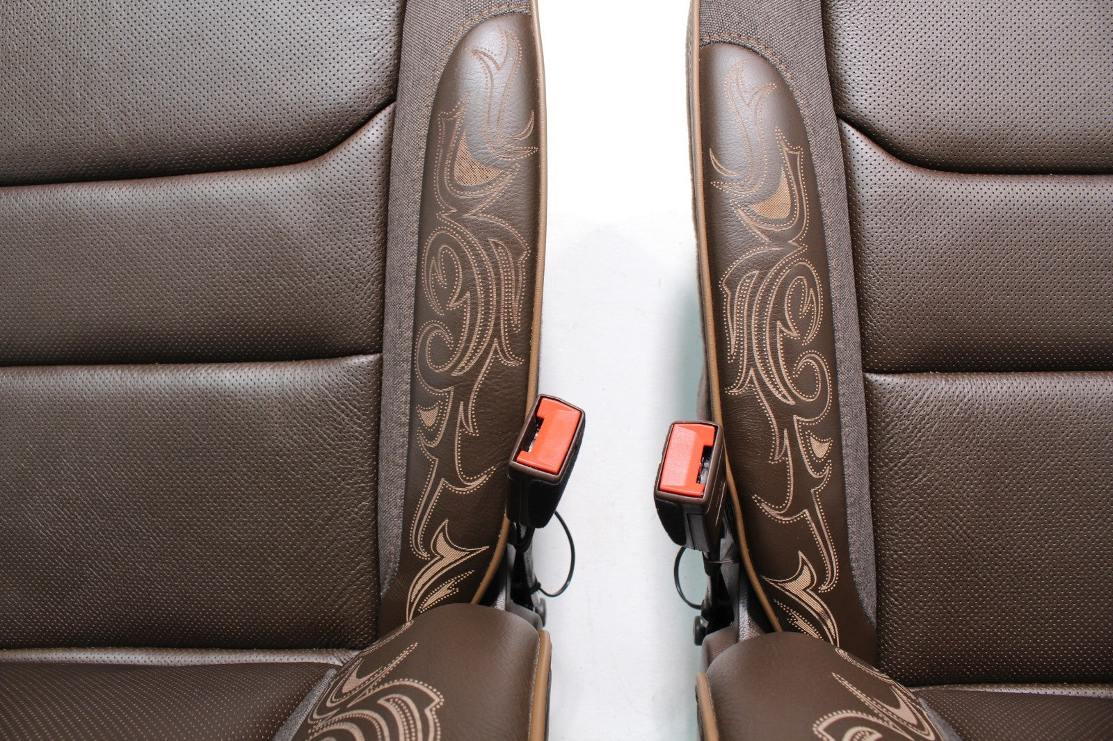 2019 - 2025 Ram 1500 Longhorn Saddle Leather Heated & Cooled Front Seats Takeout