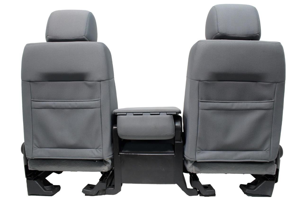 1999-2016 Ford Super Duty Steel Gray Cloth Seats with Center Console Jump Seat