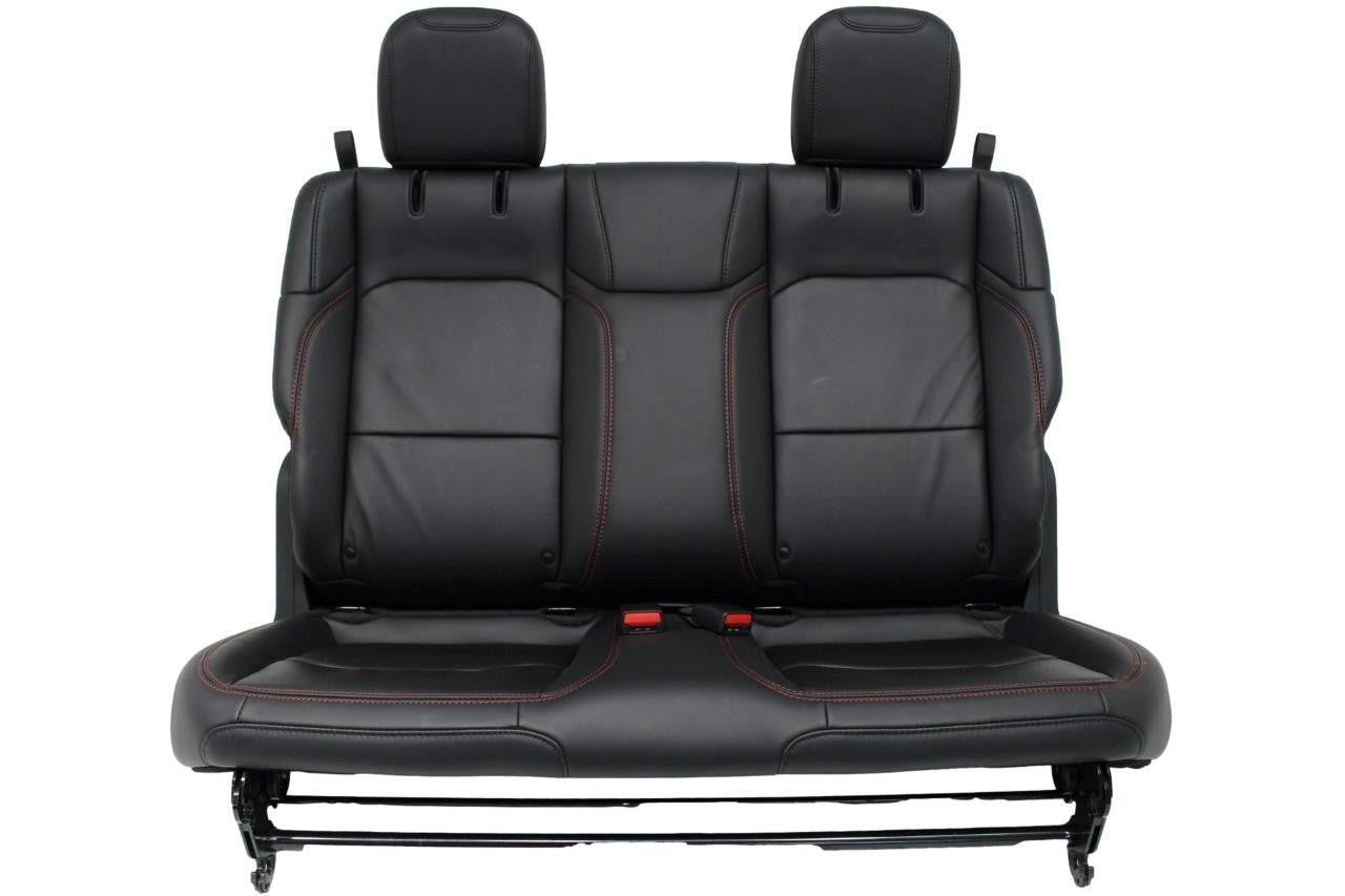 2018 - 2025 Wrangler JL 2-Door Rear Seat, Black Leather w/ Rubicon Red Stitching