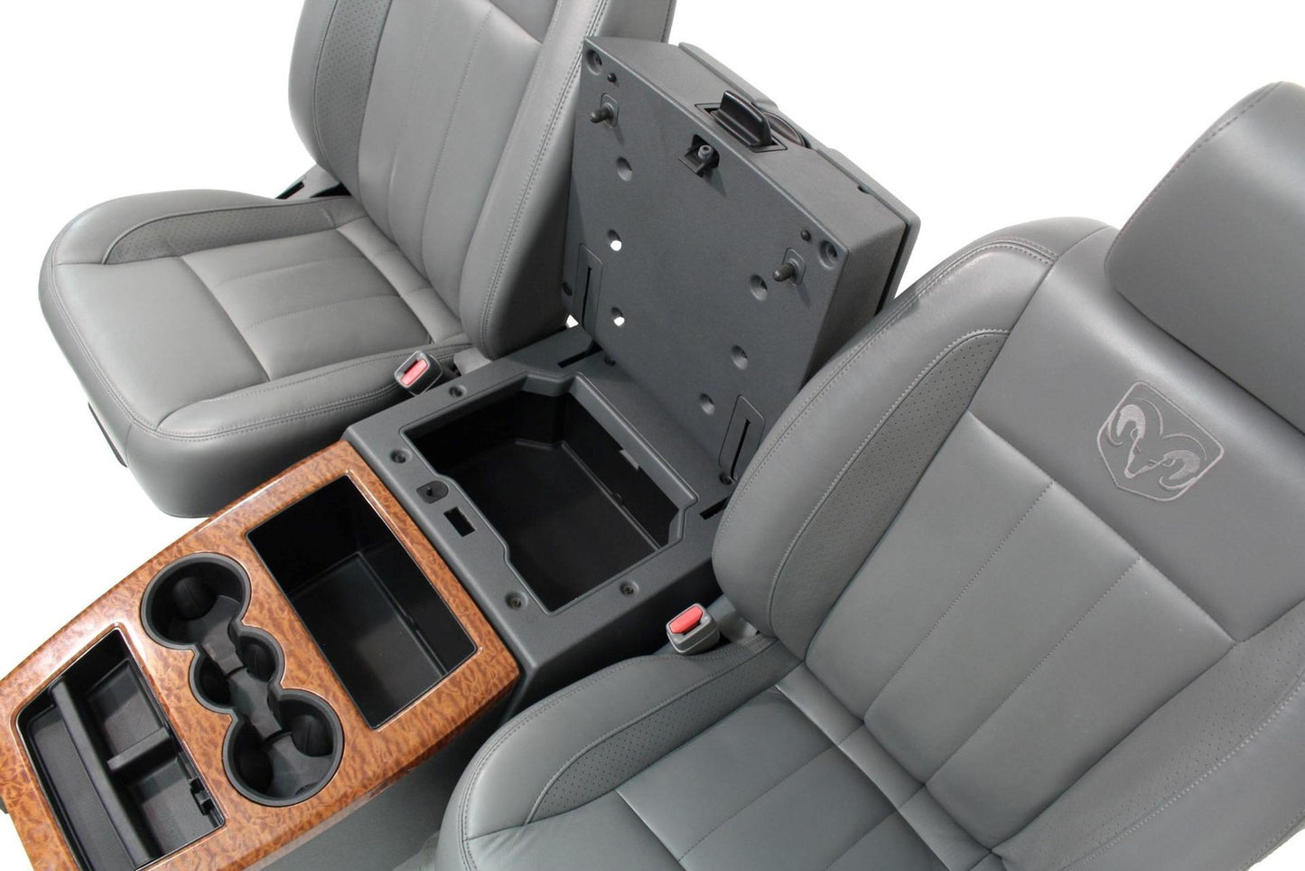 2002-2008 Dodge Ram Slate Gray Leather Seats & Woodgrain Business Console