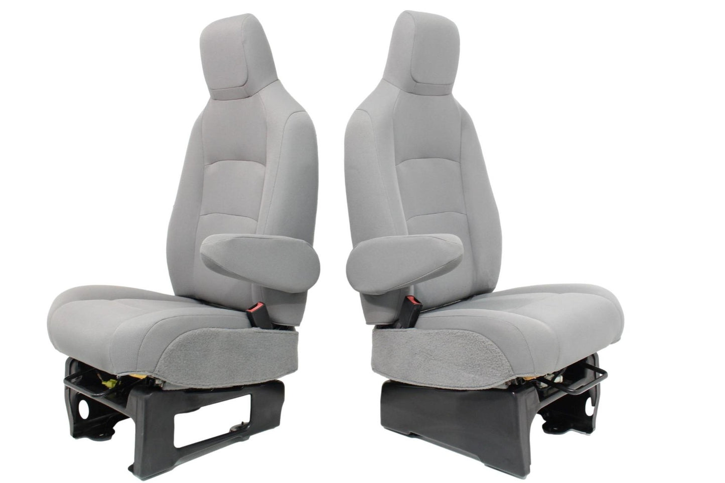 1992 - 2014 Ford Econoline E150 E250 E350 Van Gray Cloth Front Bucket Seats