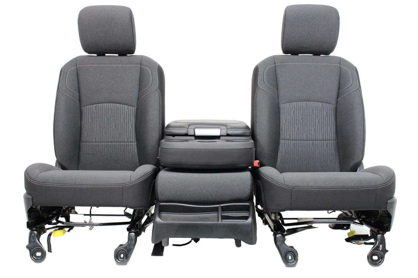 2002 - 2025 Dodge Ram Black & Gray Cloth Front Seats with Jump Seat Console