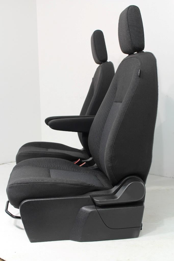 2015 - 2023 Ford Transit Black Cloth Front Bucket Seats with Armrests