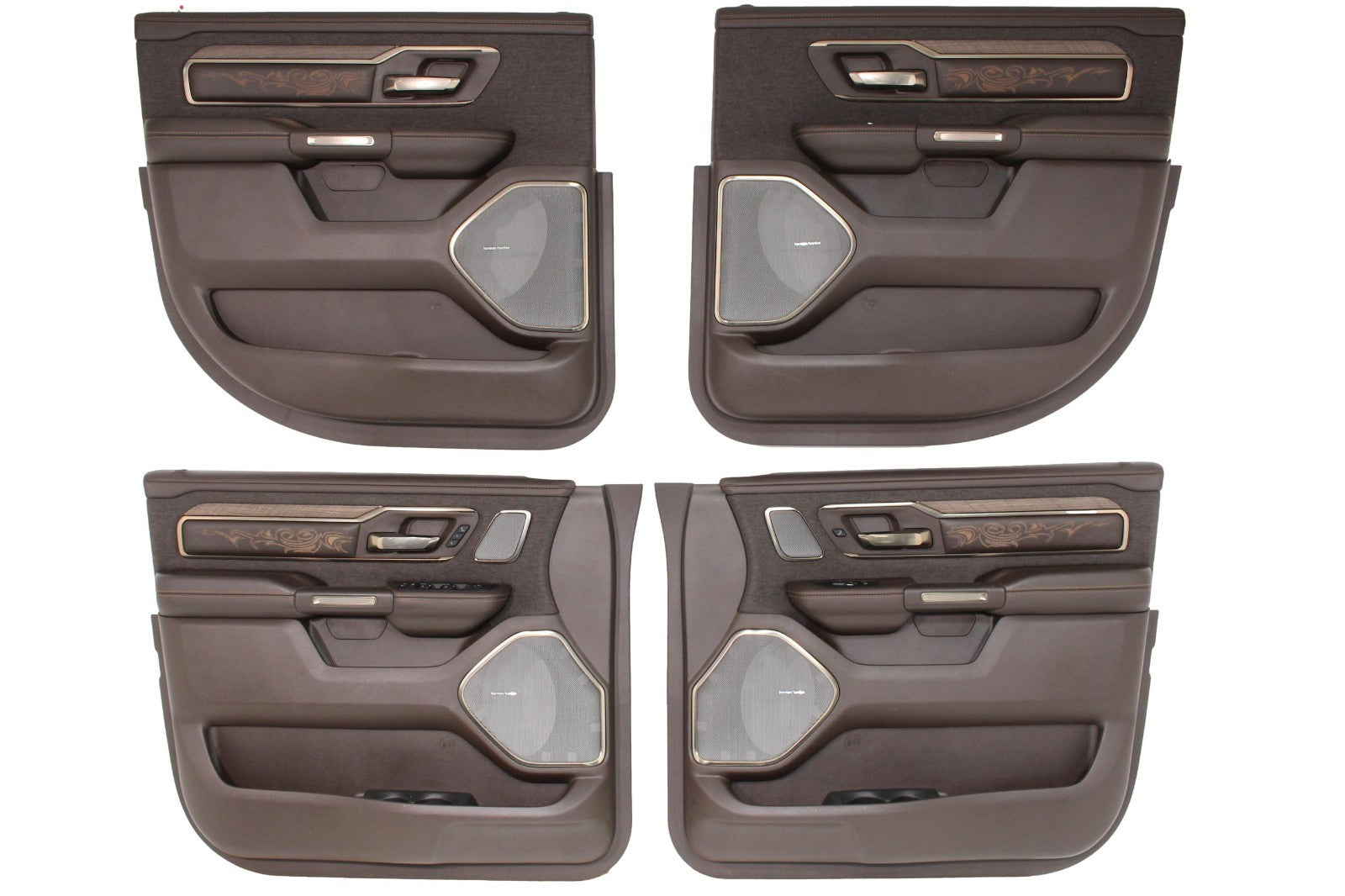 ラムコページ 2019 - 2026 Ram 1500 Door Panels Limited Longhorn Brown Crew Cab