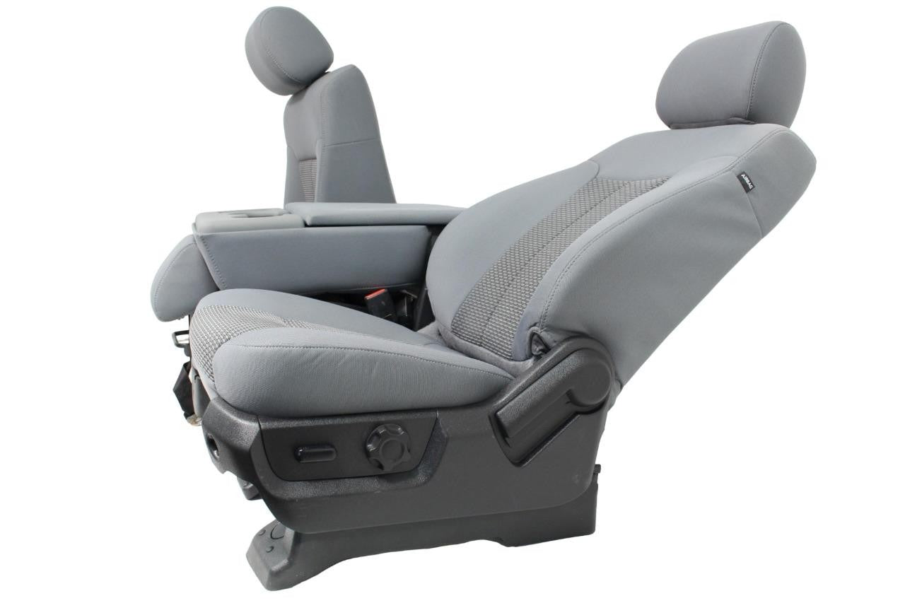 1999-2016 Ford Super Duty Steel Gray Cloth Seats with Center Console Jump Seat