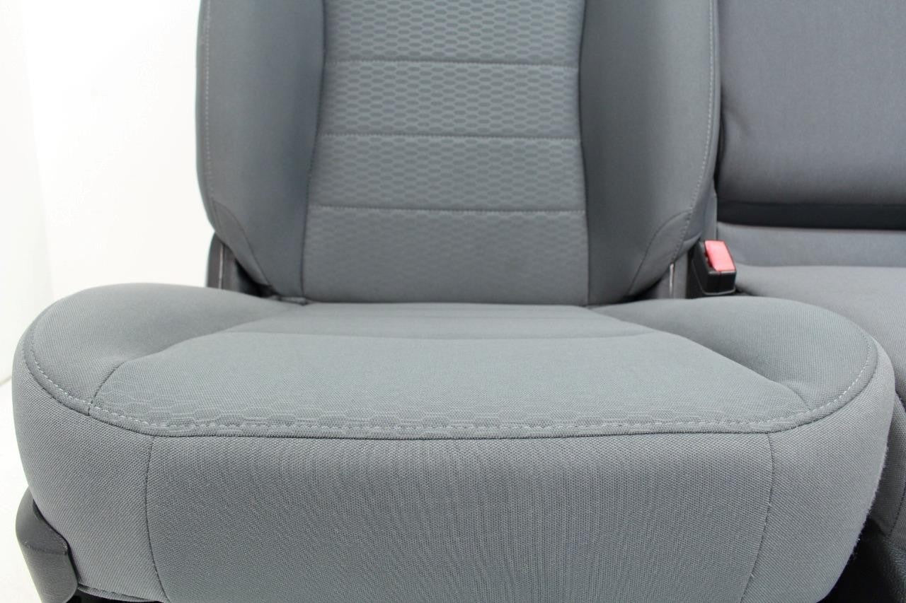 2009 - 2018 Dodge Ram 1500 2500 3500 Grey Cloth Bucket Seats Jump Seat Console