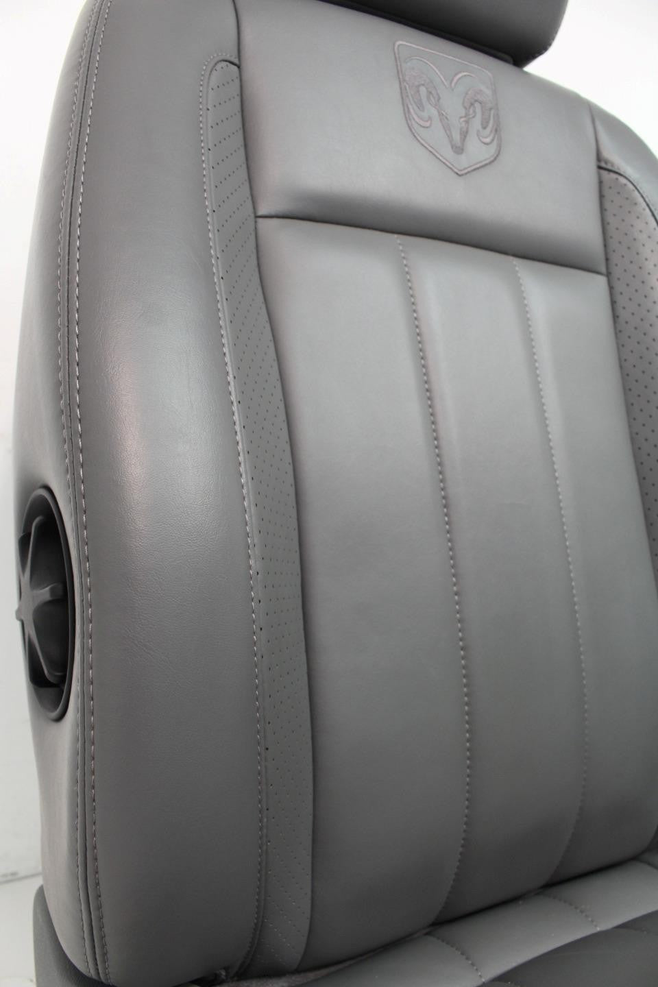 2002-2008 Dodge Ram Slate Gray Leather Seats & Woodgrain Business Console