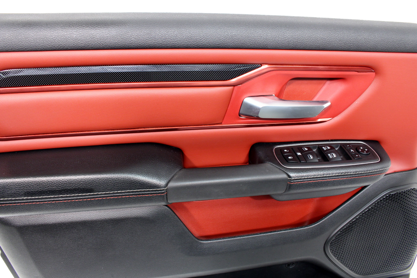 2019 - 2024 Dodge Ram 1500 Rebel Quad Cab Door Panels Set Black Red Switches OEM