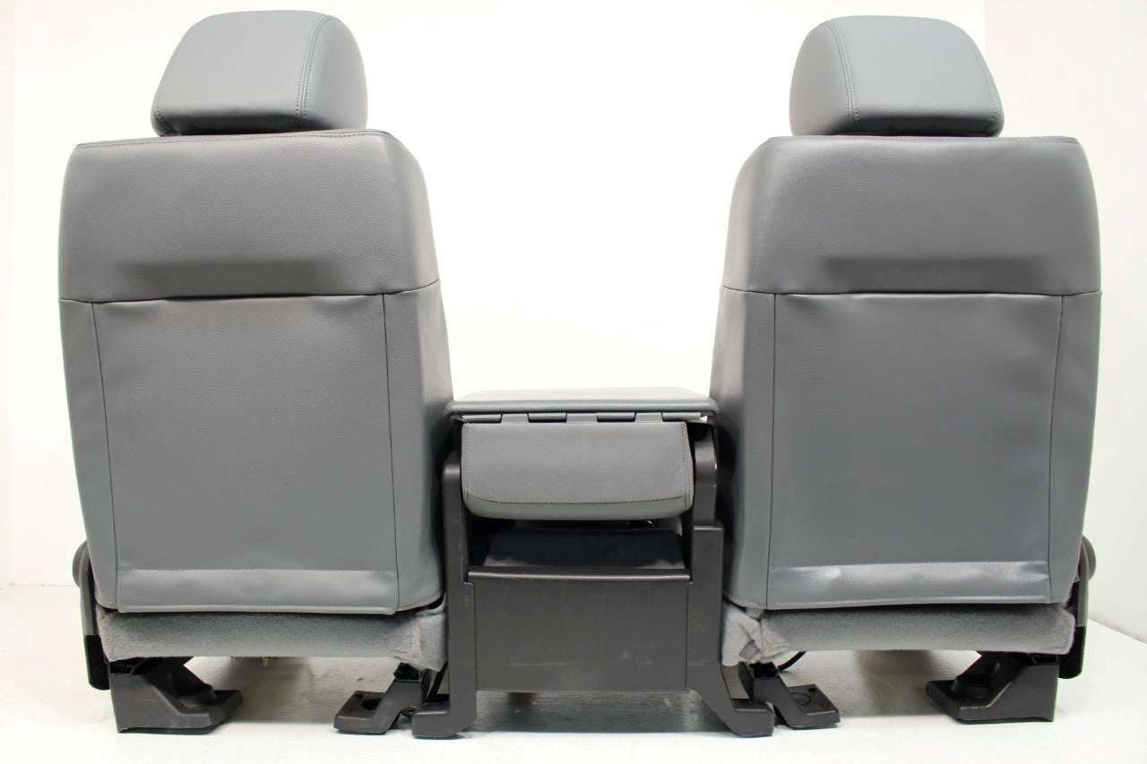 1999 - 2016 Ford Super Duty Steel Gray Vinyl Seats with Center Console Jump Seat