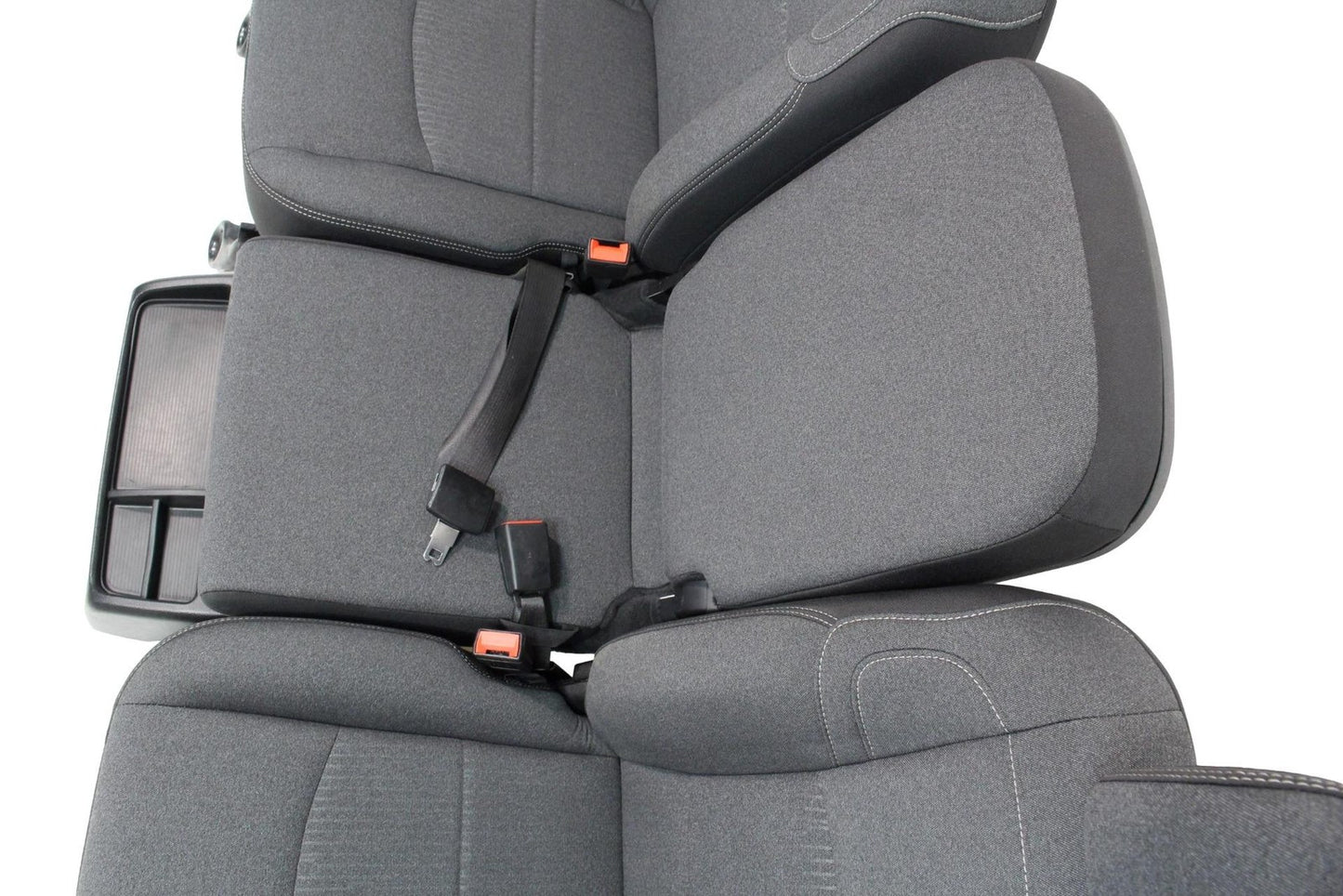 2002 - 2025 Dodge Ram Black & Gray Cloth Front Seats with Jump Seat Console