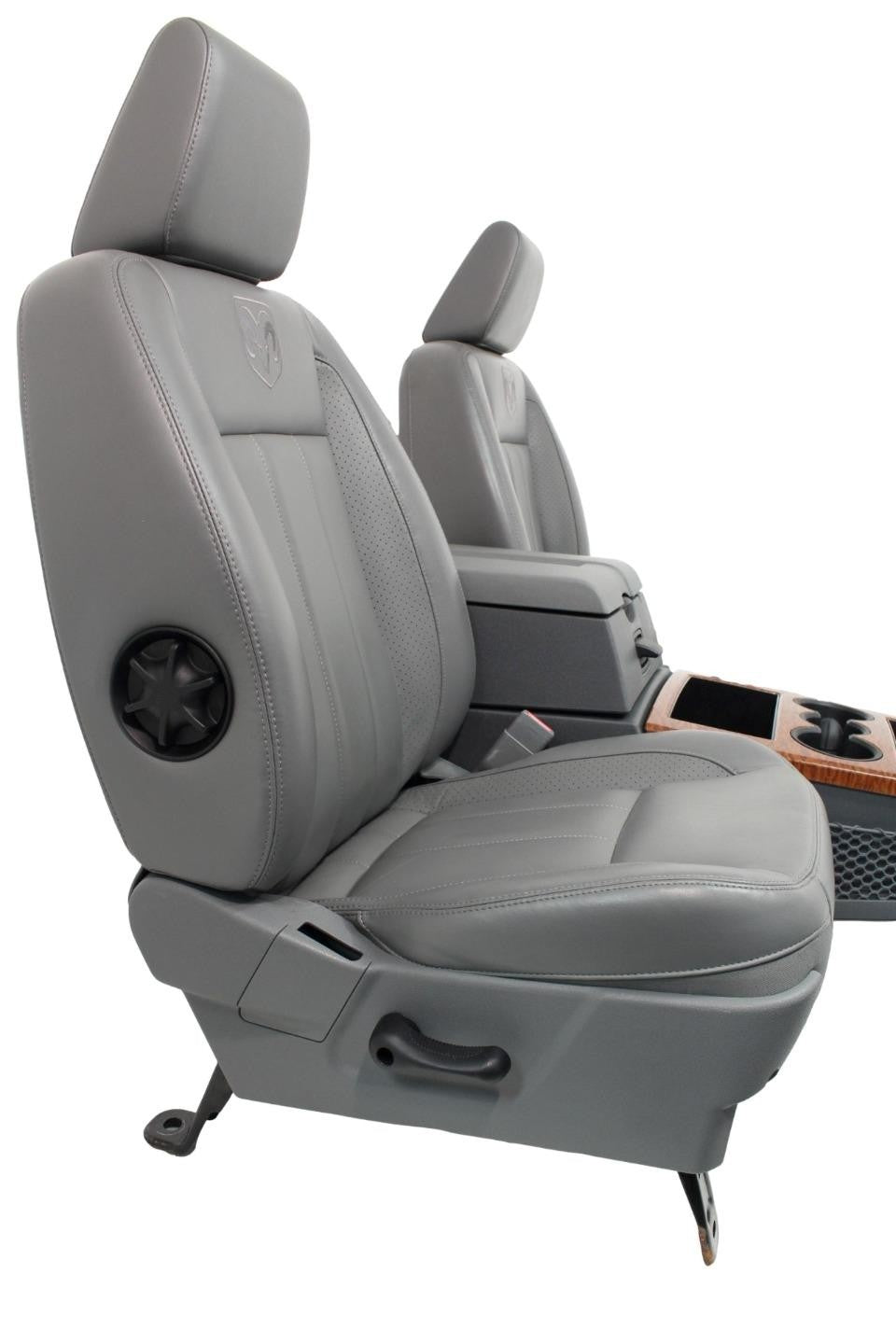 2002-2008 Dodge Ram Slate Gray Leather Seats & Woodgrain Business Console