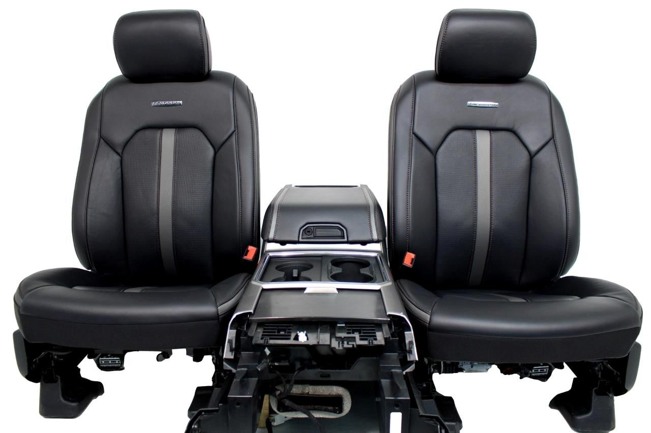 15-22 Ford F150 F250 Platinum Heated Cooled Massage Leather Seat Console Set