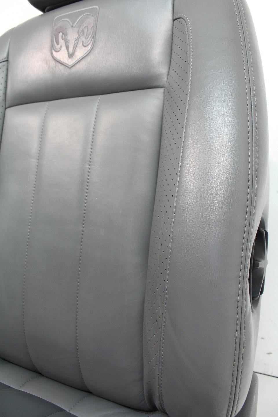 2002-2008 Dodge Ram Slate Gray Leather Seats & Woodgrain Business Console