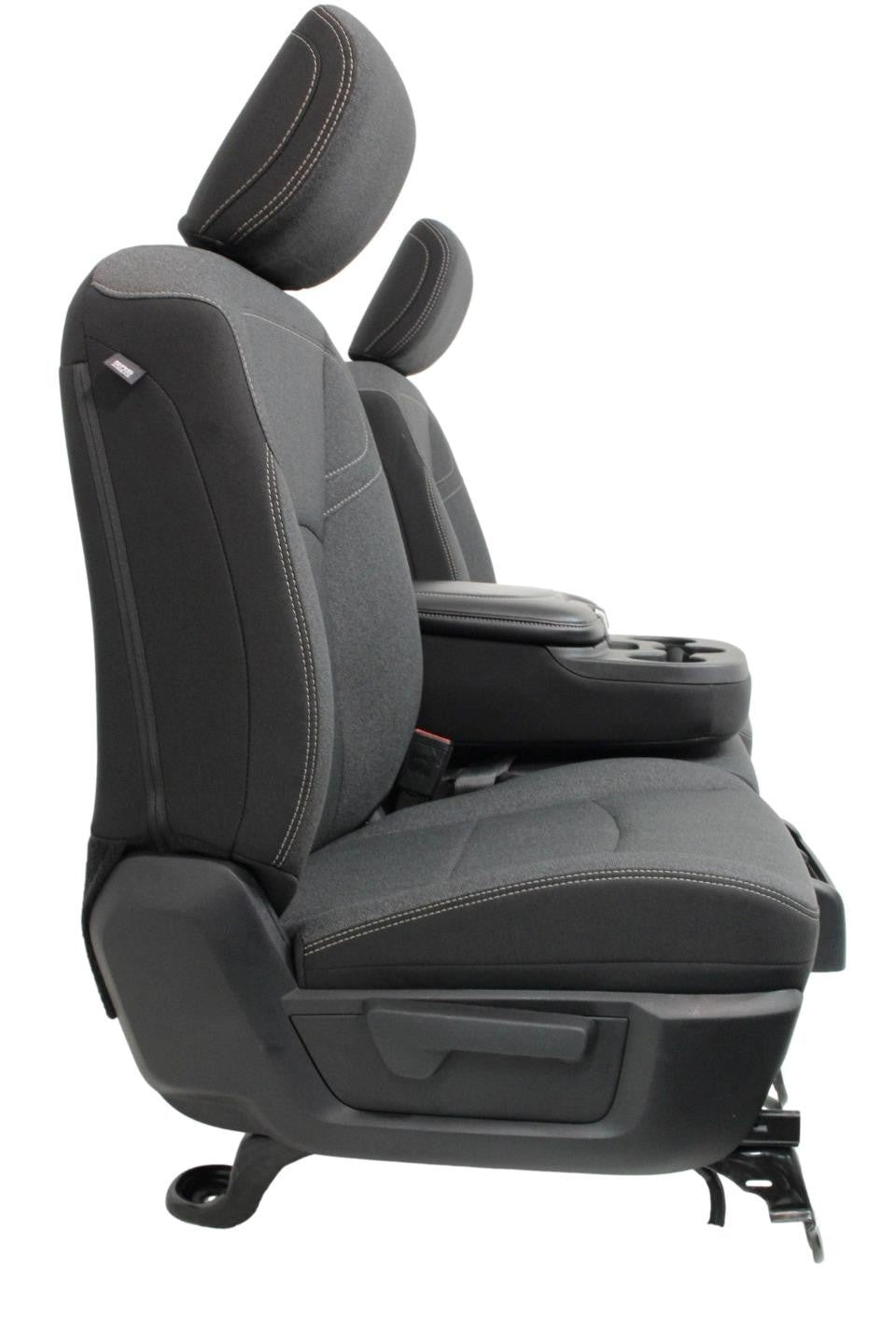 2002 - 2025 Dodge Ram Black & Gray Cloth Front Seats with Jump Seat Console