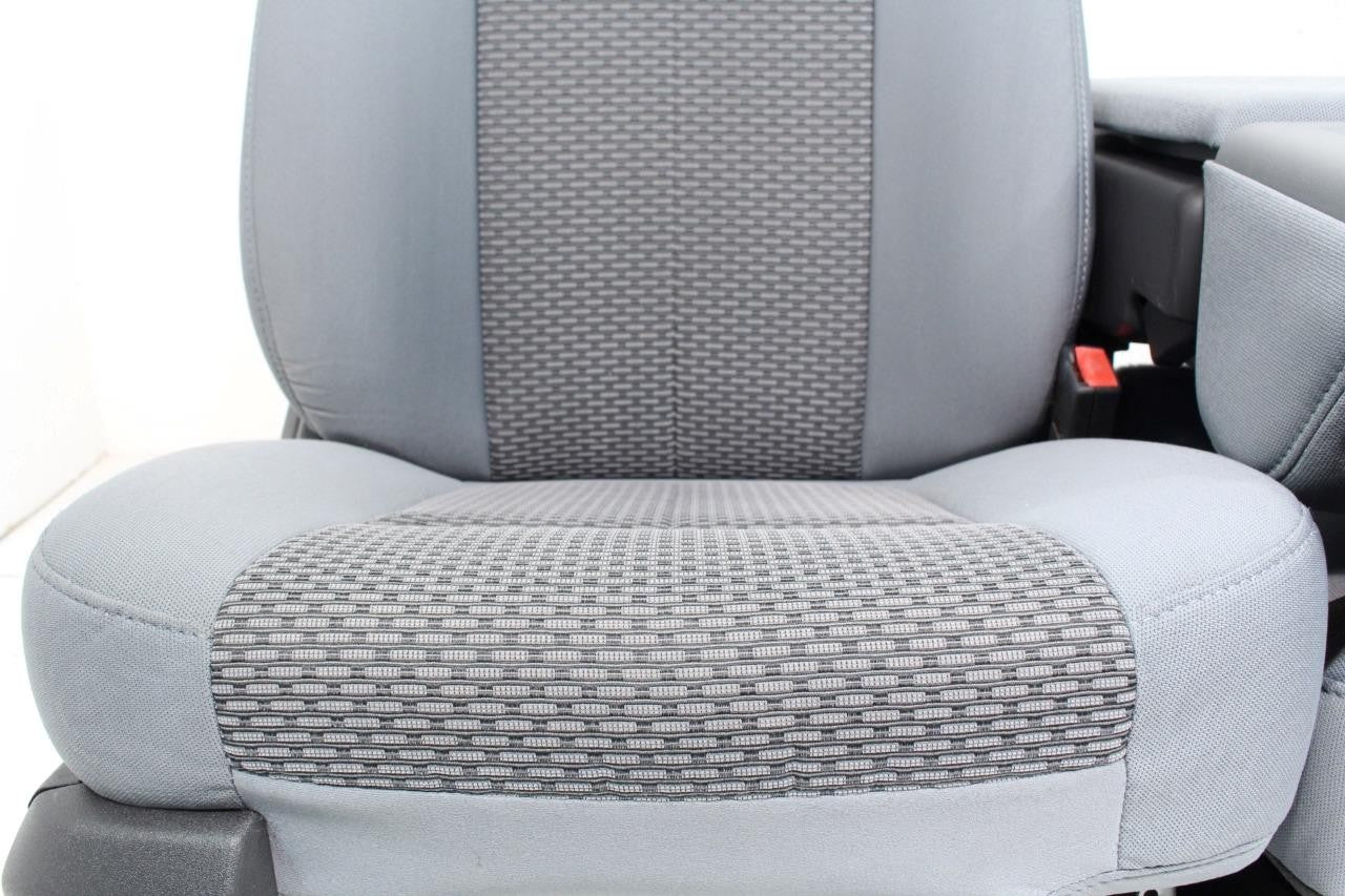 1999-2016 Ford Super Duty Steel Gray Cloth Seats with Center Console Jump Seat