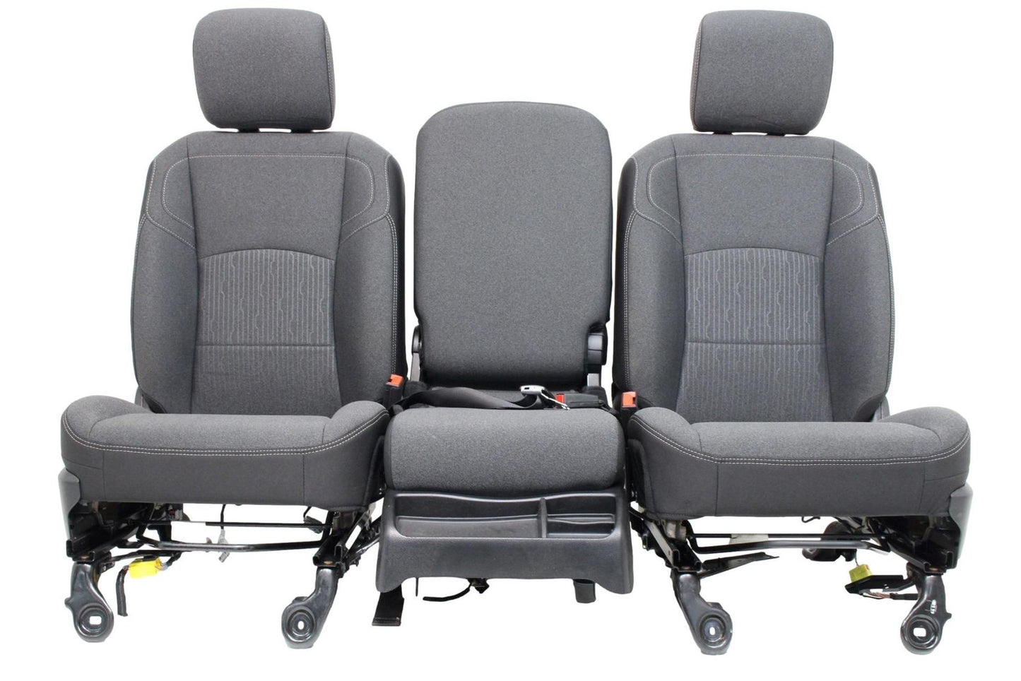 2002 - 2025 Dodge Ram Black & Gray Cloth Front Seats with Jump Seat Console