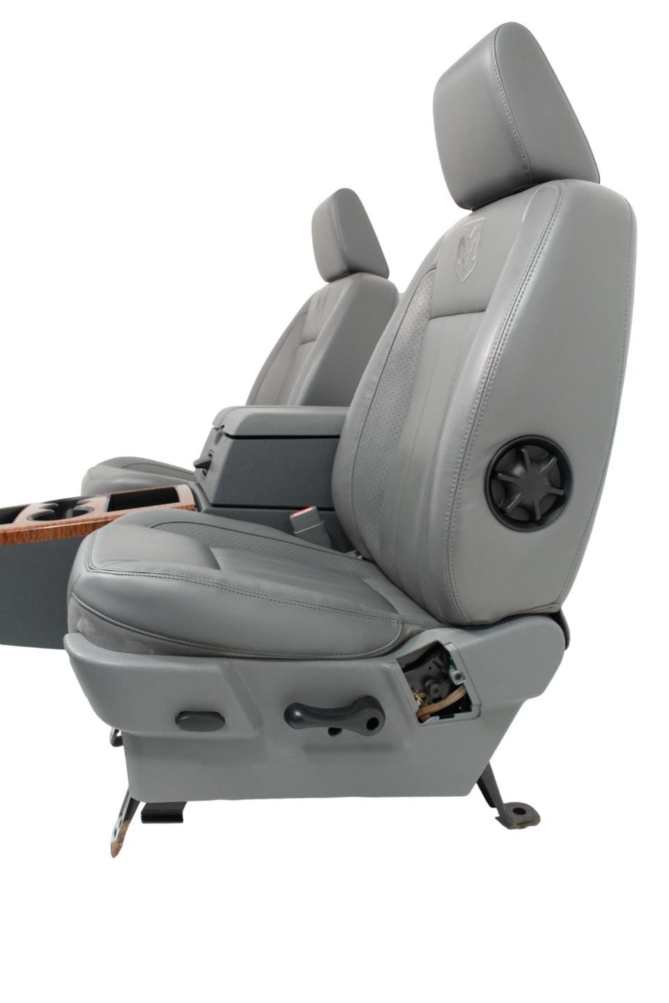 2002-2008 Dodge Ram Slate Gray Leather Seats & Woodgrain Business Console