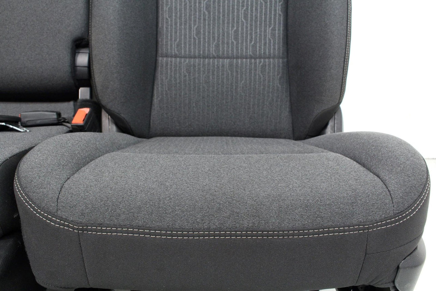 2002 - 2025 Dodge Ram Black & Gray Cloth Front Seats with Jump Seat Console