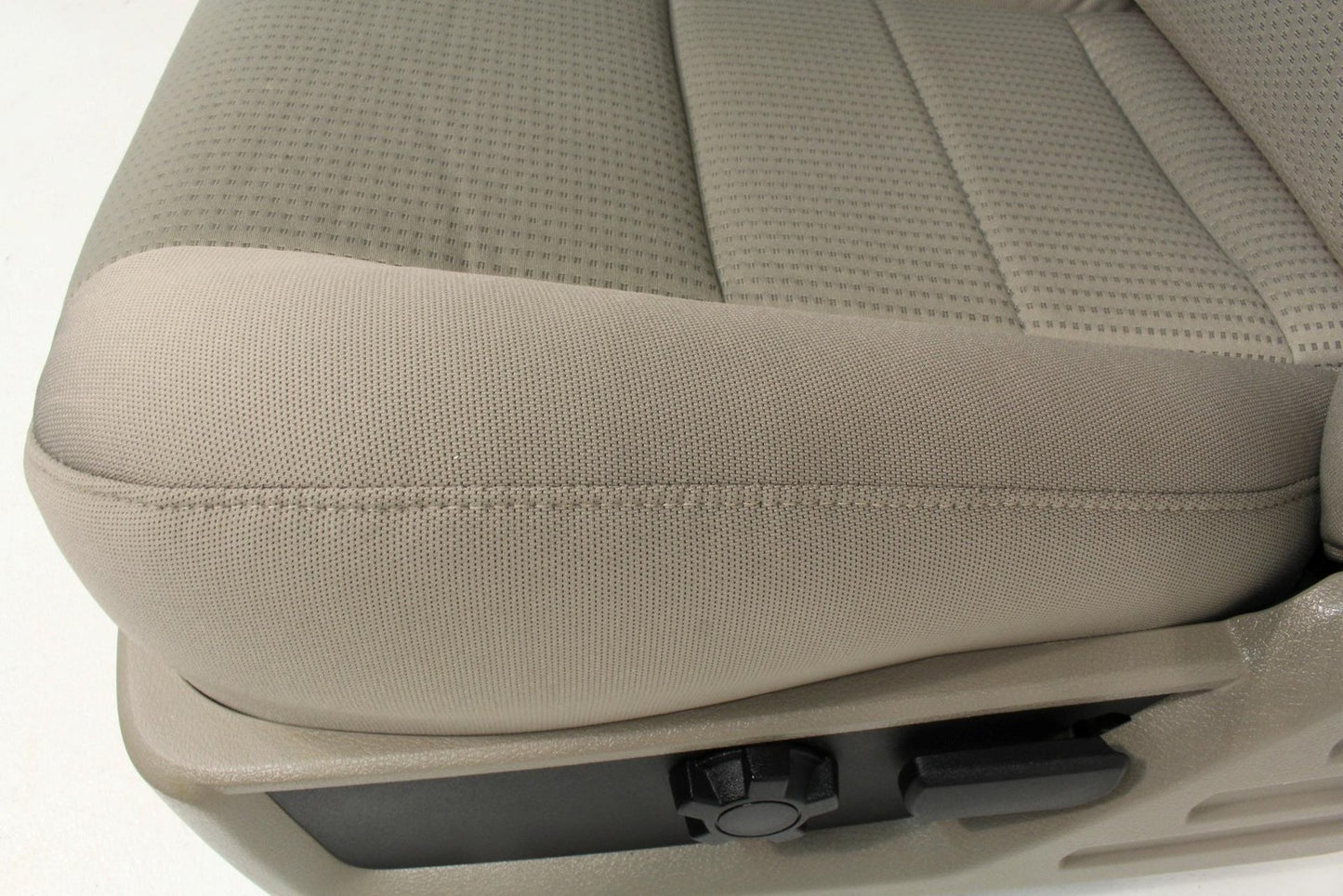 1999-2010 Ford Super Duty Stone Gray Cloth Bucket Seats with Folding Jump Seat