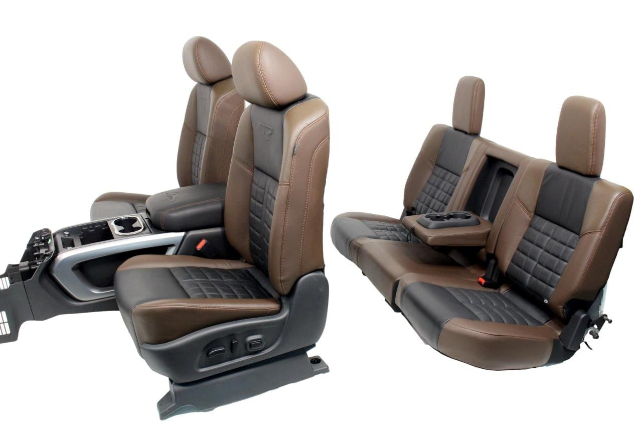 16-18 Nissan Titan XD Platinum Reserve Seats Console Set Heated Cooled Leather