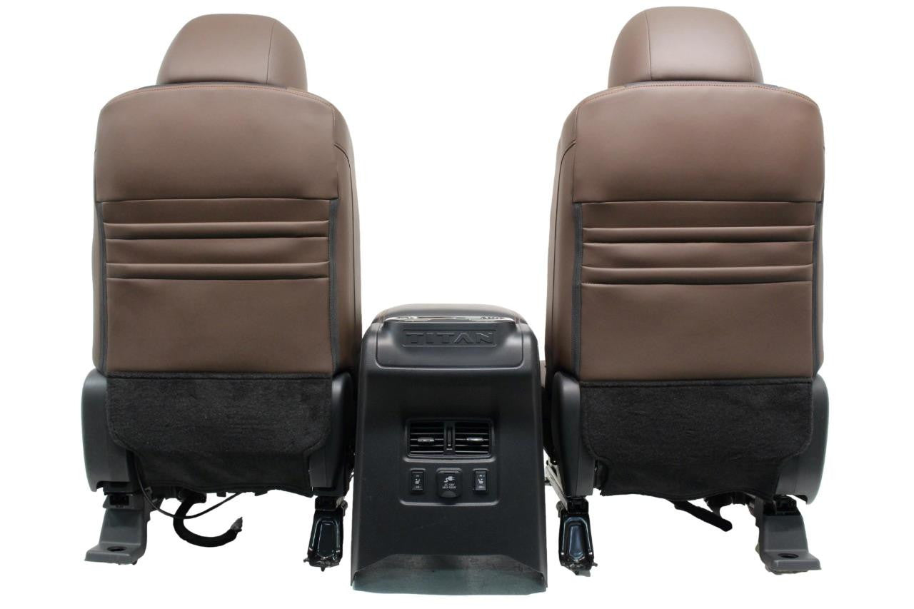 16-18 Nissan Titan XD Platinum Reserve Seats Console Set Heated Cooled Leather