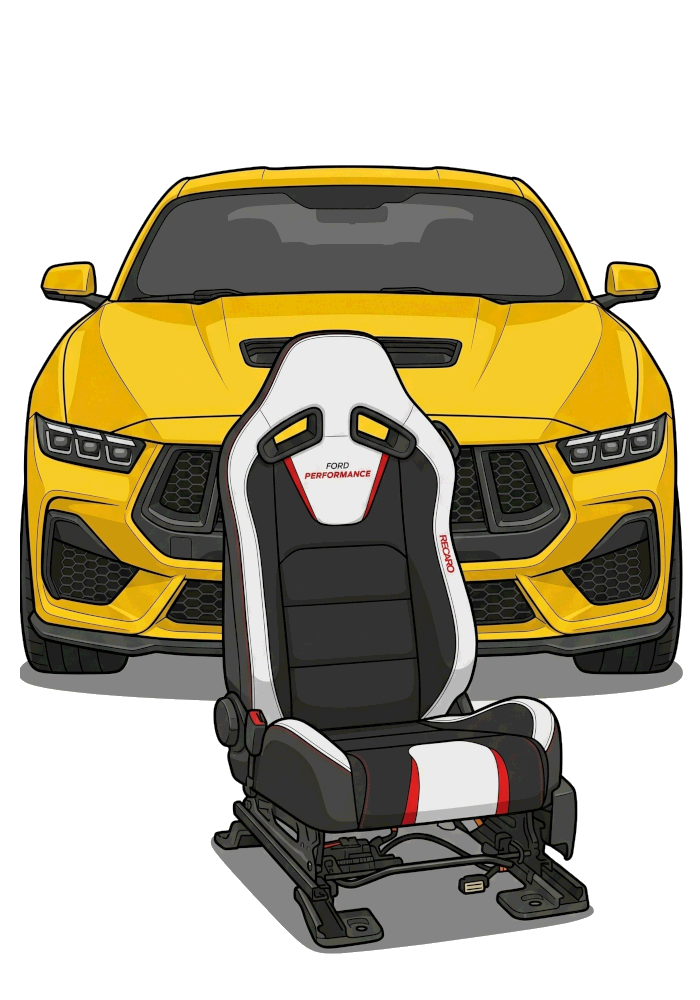 Ford Mustang S550 & S650 Recaro Seats with Heating, Cooling & Power Adjustments