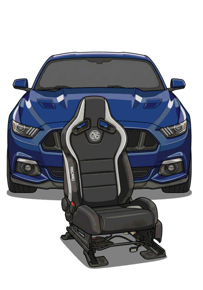 Ford Mustang S550 Recaro Seats with Heating, Cooling & Power Adjustments