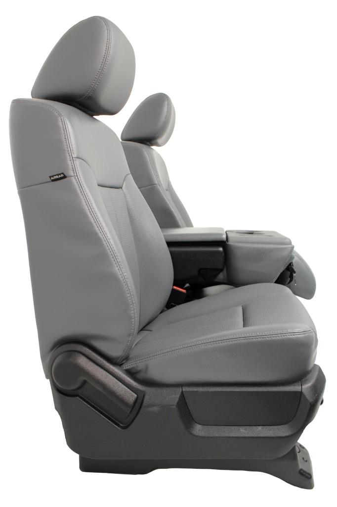 1999-2016 Ford F250-F650 Super Duty Seats, Manual Gray Vinyl w Center Jump Seat