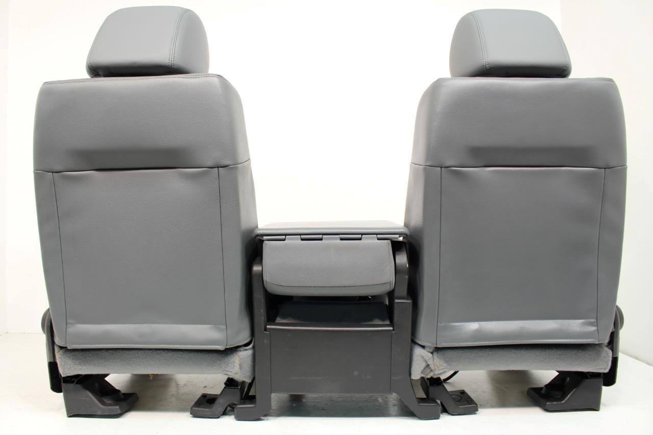 1999-2016 Ford F250-F650 Super Duty Seats, Manual Gray Vinyl w Center Jump Seat