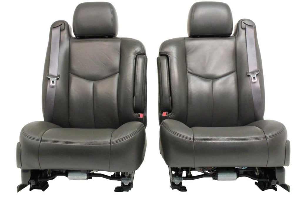 1999 - 2006 Chevy Silverado Front Seats, LT Leather Dark Pewter Power Heated