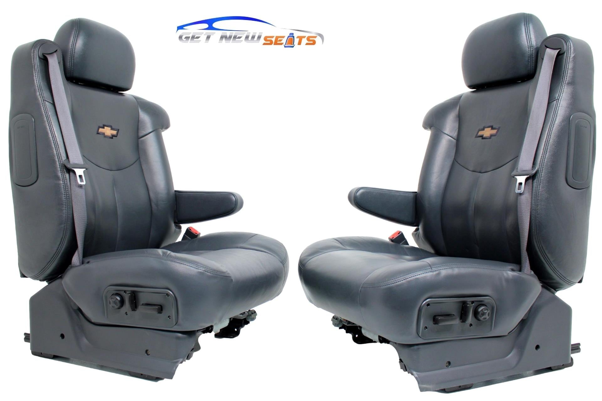 99 - 2006 Silverado Sierra Tahoe Yukon Heated Power Leather Seats Graphite Gray