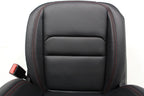 18 - 26 Jeep JL JLU JT Wrangler Front Seats, Rubicon Black Nappa Leather w/ Red