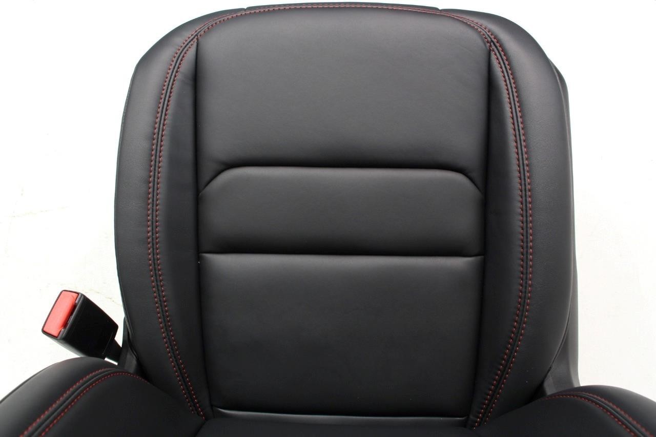 18 - 26 Jeep JL JLU JT Wrangler Front Seats, Rubicon Black Nappa Leather w/ Red