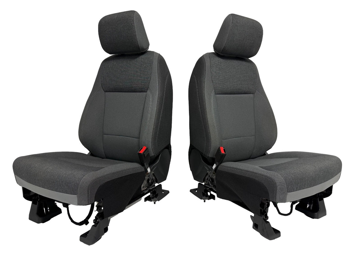 2021-2026 Ford F-150 Front Seats, XLT Mid 302A Gray Cloth OEM Dual Power Heated