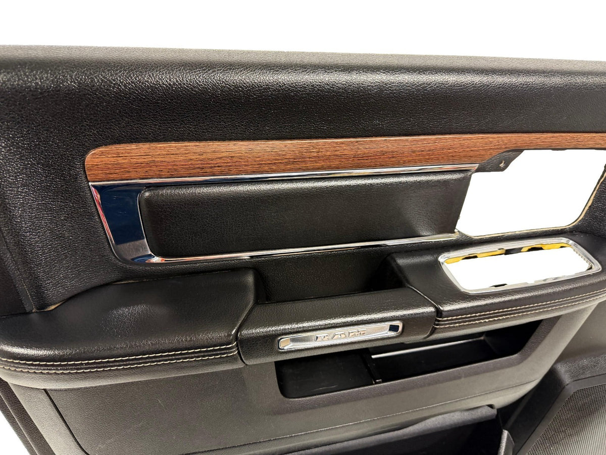 2013-2018 Ram Driver Front Door Panel, Laramie Crew Black Woodgrain 2190245-DX9