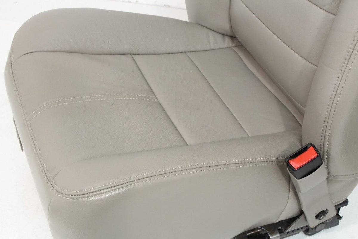 2008-2010 Ford Super Duty Front Seats, Power Stone Gray Leather Lumbar OEM