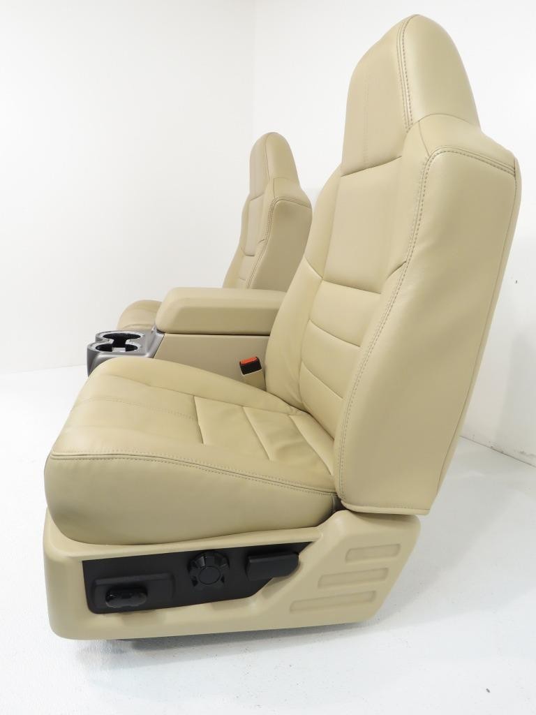Ford Super Duty Tan Leather Heated Front & Rear Seats F250 F350 F450 F550 F650