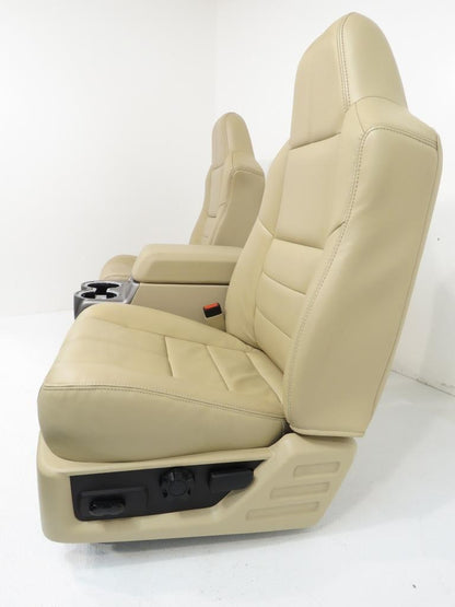 Ford Super Duty Tan Leather Heated Front & Rear Seats F250 F350 F450 F550 F650