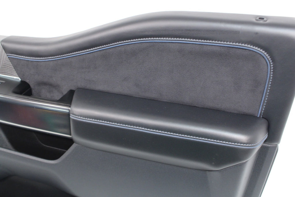 2023-2026 Ford Super Duty Platinum Front Door Panels Set | Black Onyx & Blue OEM