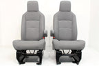 Ford Econoline Front Bucket Seats, Gray Cloth w/ Folding Armrests, Fits 1997+