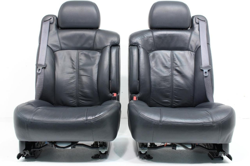 1999 - 2002 GMC Sierra Chevy Silverado Seats, Graphite Off-Black Leather, Power