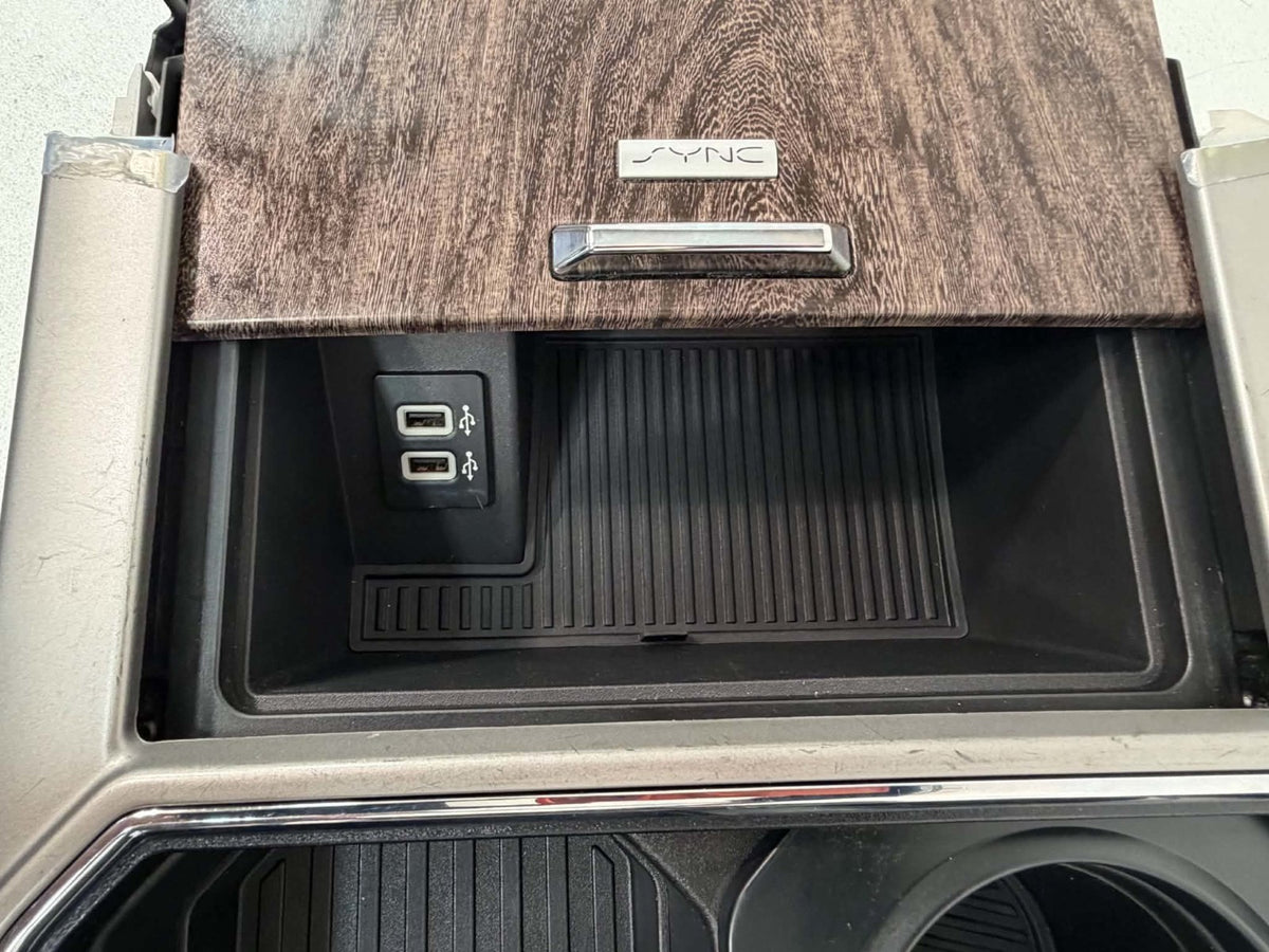 15-22 Ford F150 Super Duty Center Console Kit w/o Shifter - Black Leather Lariat