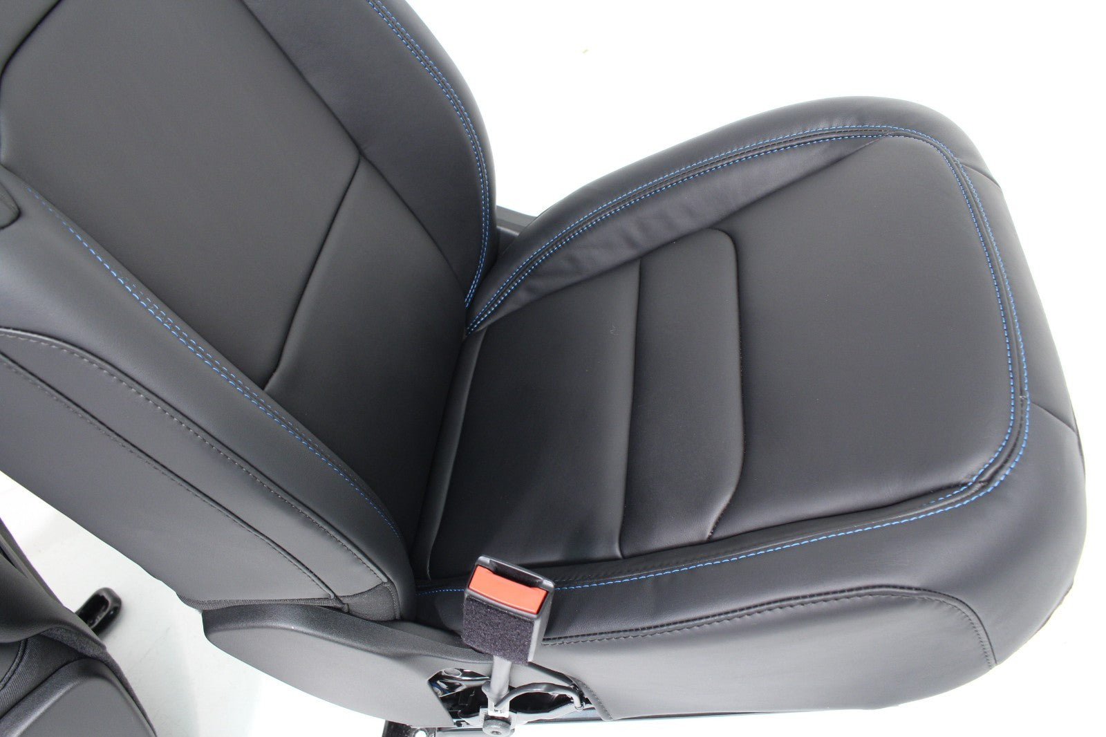 18-25 Jeep JL JLU JT Wrangler Front Seats, Black Nappa Leather w/ Blue Stitching