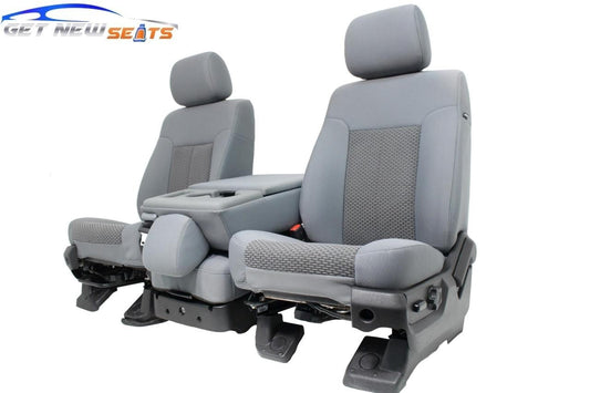1999-2016 Ford Super Duty Steel Gray Cloth Seats with Center Console Jump Seat